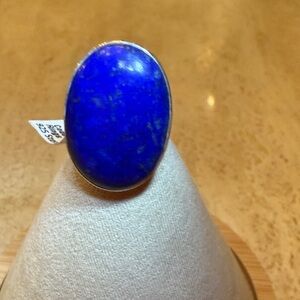 Beautiful Blue Lapis Sterling Silver Ring Size 7